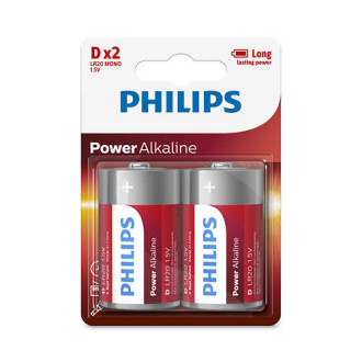 Pilas alcalinas Philips D 1.5V Blister x 2 unidades