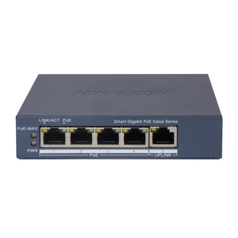 Switch PoE Hikvision Smart 4 puertos gigabit